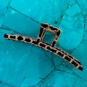 Gorgeous BRAND NEW!!! Golden and Black Vegan Leather Hair Clip